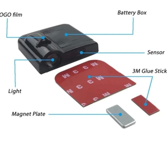 Two 2 wireless BMW door Projector logo lights. WIRED AVAILABLE MOST CARS AVA… - Picture 8 of 10